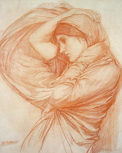 Boreas Study Drawing John William Waterhouse